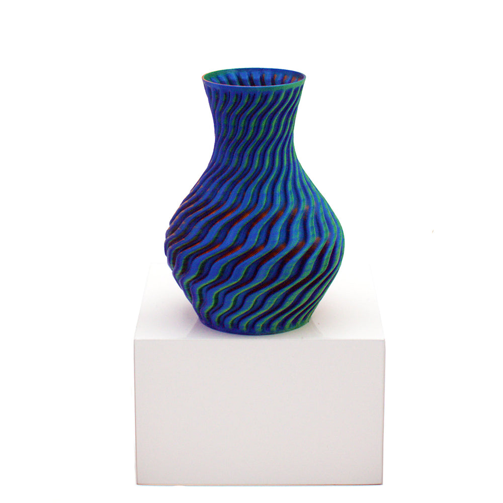 Mone Design Studio Dragon Vase | Made In Washington | Orange Blue 3" Mini Vase | 3-D Printed Flower Vase