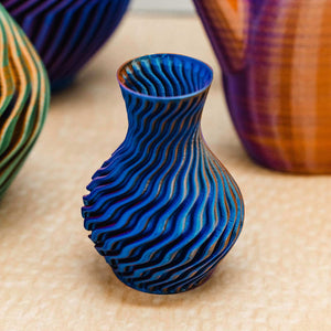 Mone Design Studio Dragon Vase | Made In Washington | Orange Blue 3" | Small Flower Vase | Local Gifts From The Pacific Northwest