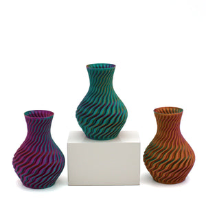 Moné Design Studio Dragon Vase | Made In Washington | Teal Orange Purple Flower Vase | Small 3-D Printed Vase | Local Gifts For Flower Lovers \ Gardner Gifts | Eco-Friendly Gifts