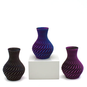 Mone Design Studio Dragon Vase | Made In Washington | Black, Blue & Purple 3 inch Mini Flower Vase | Local Gift From The Pacific Northwest