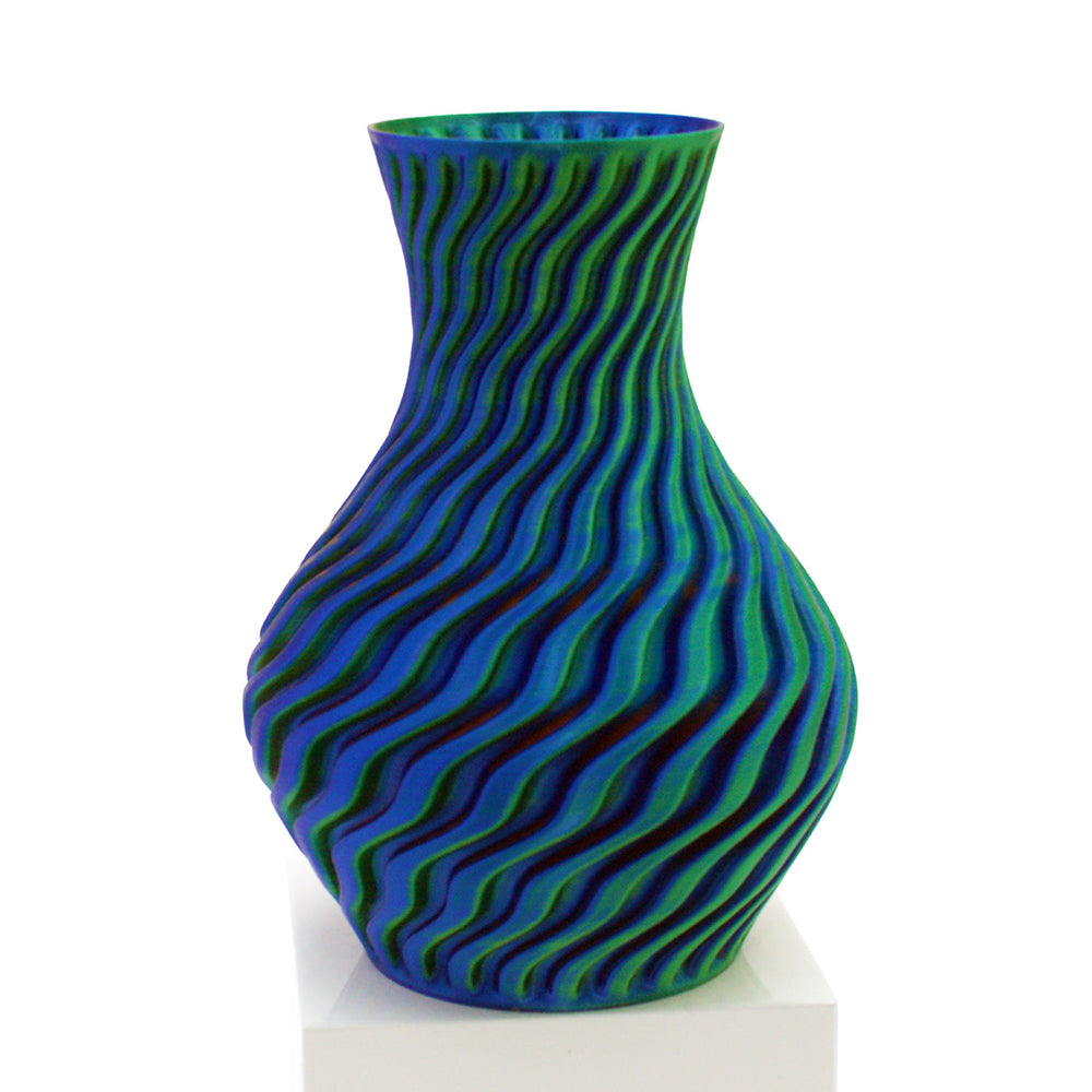 Mone Design Studio Dragon Vase | Made In Washington | Green Orange Blue 3-D Printed Vase | Local Gifts