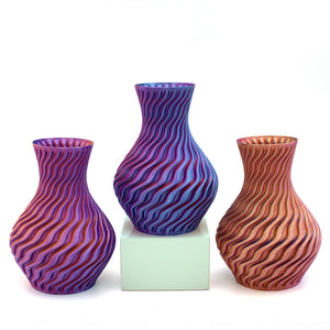 Moné Design Studio Dragon Vase Pink Blue Gold | Made In Washington | Plant Based 3-D Vases | Shop Local | Flower Vases