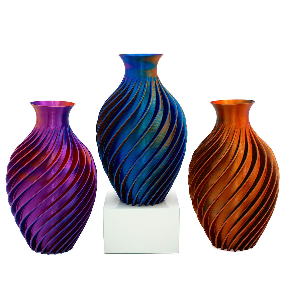 Moné  Design Studio Siren Vase | Made In Washington | 3-D Printed Blue Orange Purple Flower Vase | Local PNW Gifts