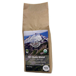 Coyote Coffee Mt Baker Roast Whole Bean | Made In Washington | Local, Fair trade, Organic Coffee Beans | Local Gifts For Coffee Lovers