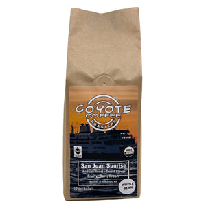 Coyote Coffee  San Juan Sunrise Whole Bean | Made In Washington | Local Gifts For Coffee Lovers | medium Organic Roast