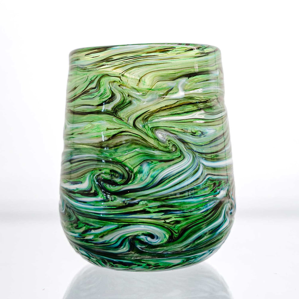 Bellingham Bay Glassworks Blown Glass Green Votive | Made In Washington | Artisan Blown Glass Candle Holder