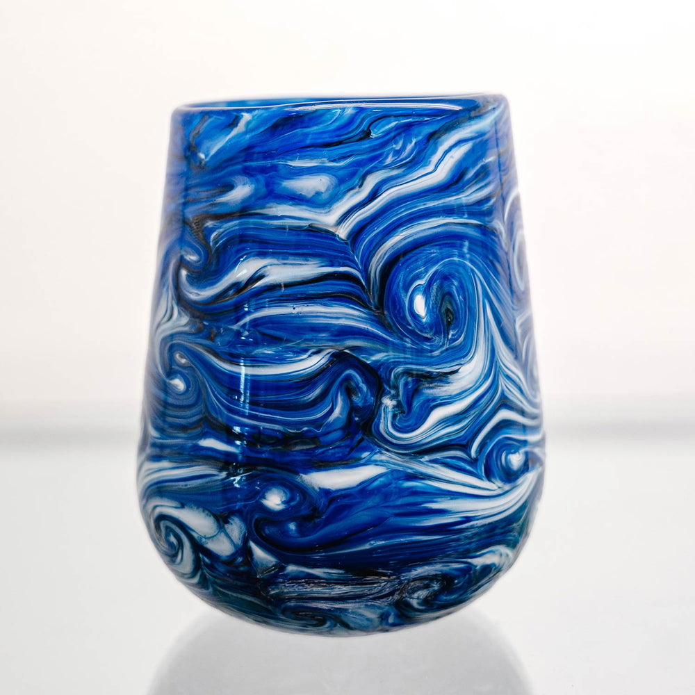 Bellingham Bay Glassworks Blown Glass Blue Votive | Made In Washington | Artisan Blown Glass Gifts