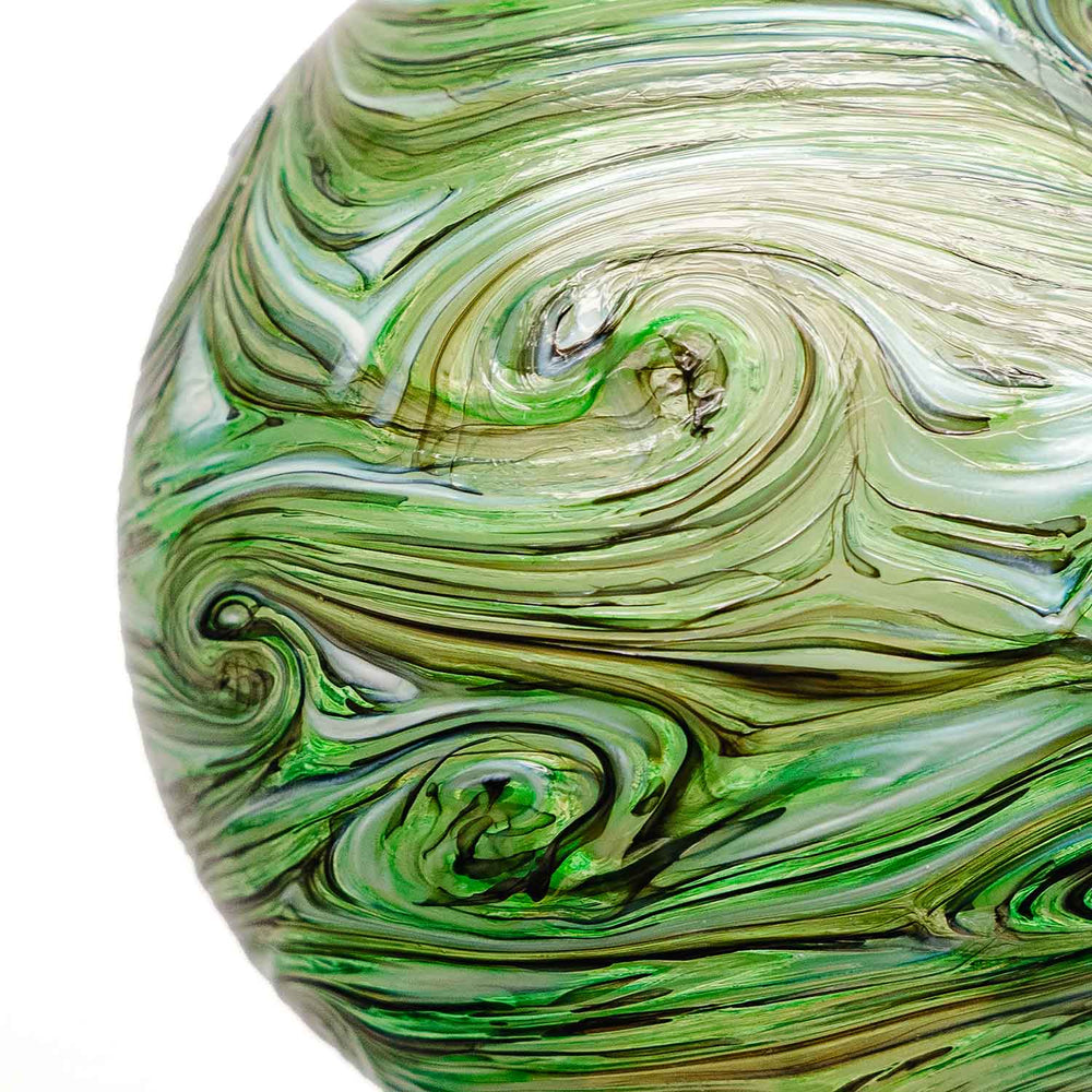 Bellingham Bay Glassworks | Made In Washington | Green Glass Ornament | Blown Glass Celestial Orbs