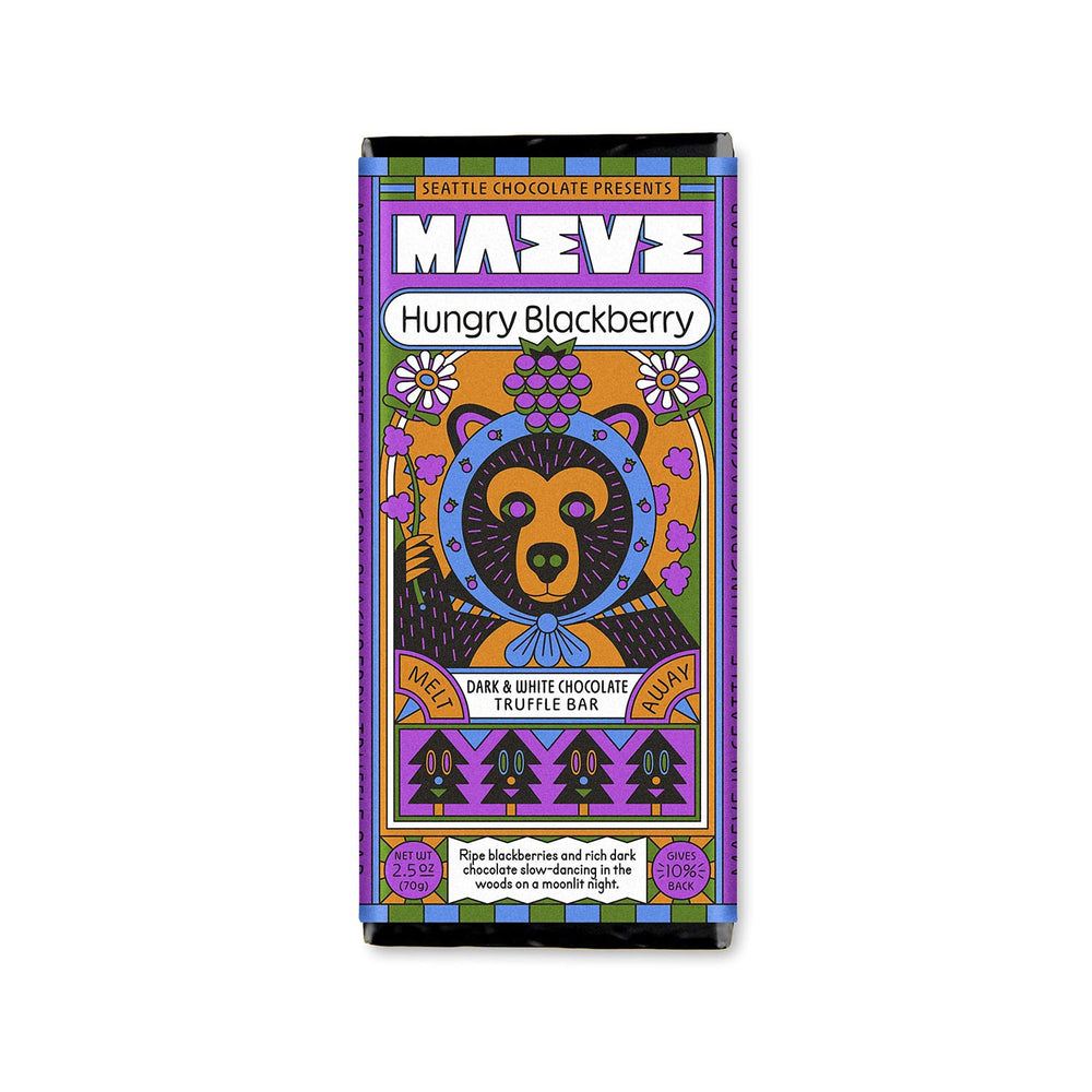 Maeve Gourmet Chocolate Hungry Blackberry Truffle Bars | Made In Washington | Seattle Chocolate Candy Bar | Gifts From Seattle | Gifts For Chocolate Lovers