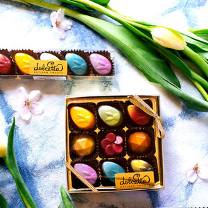 Dolcetta Artisan Sweets | Easter Bonbons 9 pc | Made In Washington | Local Easter Candy | Easter Gifts | Chocolate Easter Eggs | Shop Local