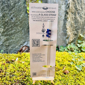 Robert Bank Glass Drinking Straw Straight | Made In Washington | Hand Blown Glass Straw | Handcrafted Glass Gifts