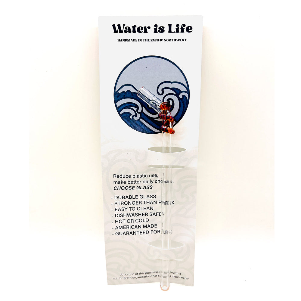 Robert Bank Glass Bent Drinking Straw | Made In Washington | Water Is Life Reusable Straws | Shop Local