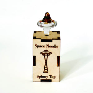 Robert Bank Glass Space Needle Spinny Top | Made In Washington | PNW Glass Keepsake  | Shop Local