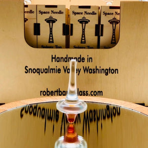 Robert Bank Glass Space Needle Spinny Top | Made In Washington | World's Fair Souvenir | Blown Glass From the PNW