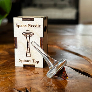 Robert Bank Glass Space Needle Spinny Top | Made In Washington | Glass Gifts Made In The PNW 