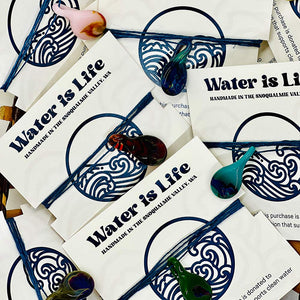Robert Bank Glass | Water Is Life Necklace | The Droplet Pendant | Made In Washington | Blown Glass Jewelry | Locally Handcrafted Gifts