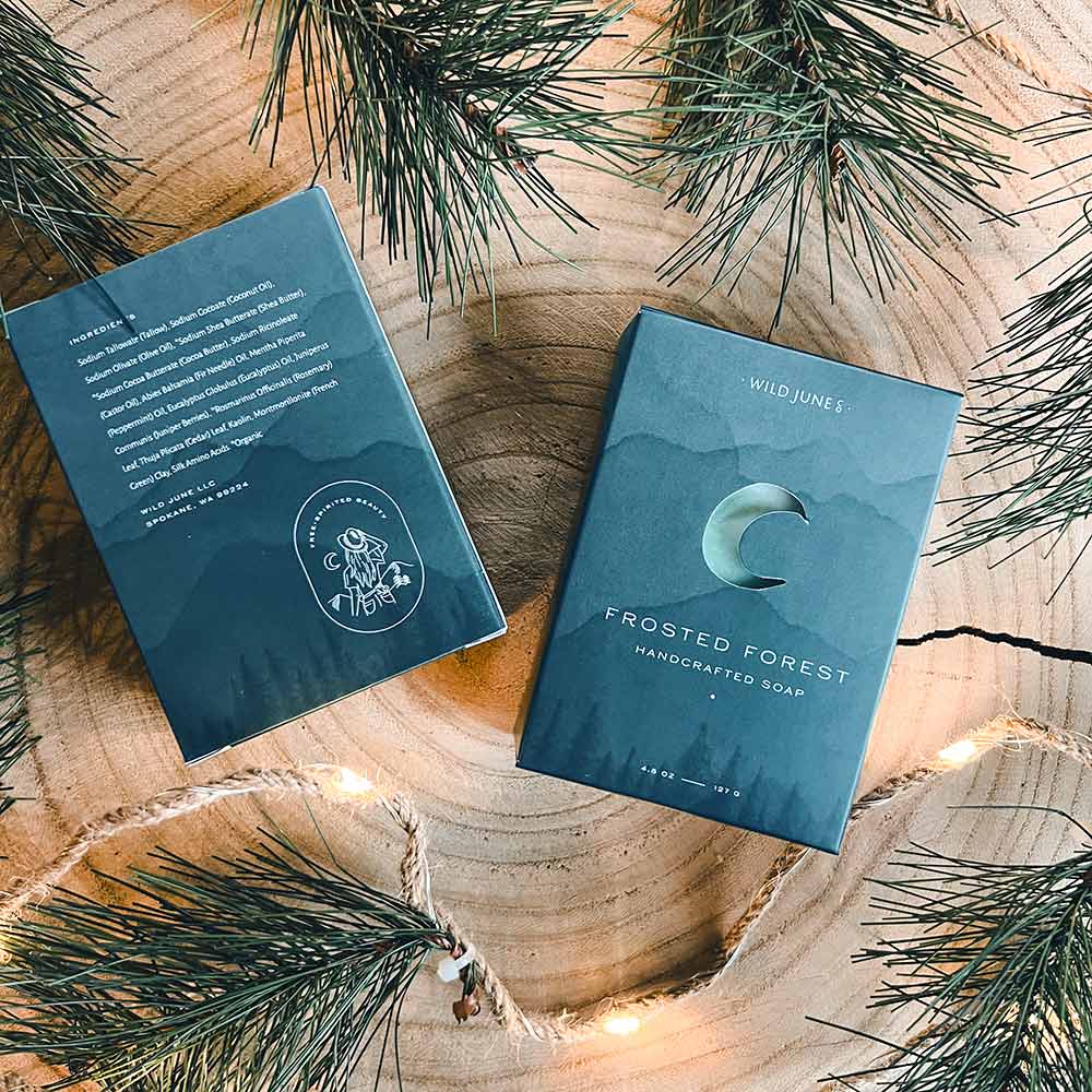 Wild June Company Frosted Forest Bar Soap | Made In Washington | Natural Soap Gifts For Spa Lovers | Shop Local Gifts