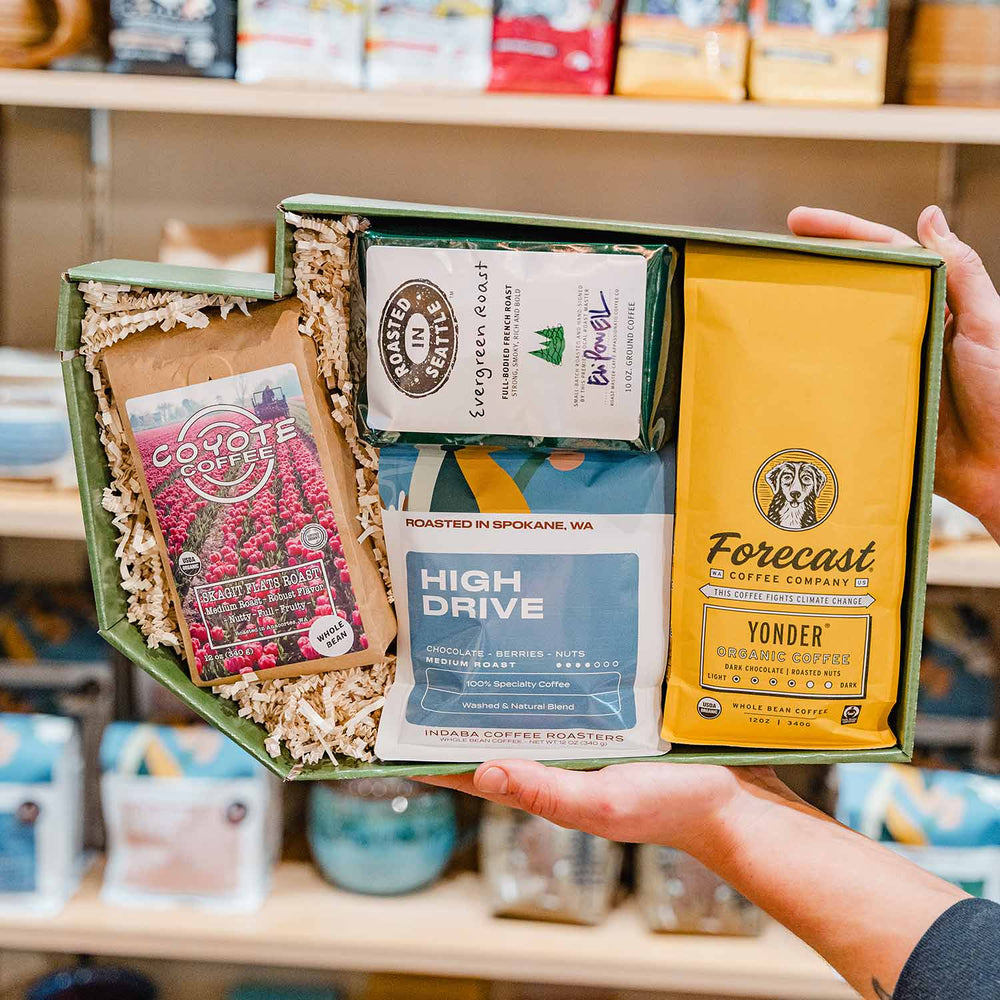 Coffees Across Washington Gift Box | Made In Washington | Local Gift Baskets for Coffee Drinkers | Coffee Tasting Flight