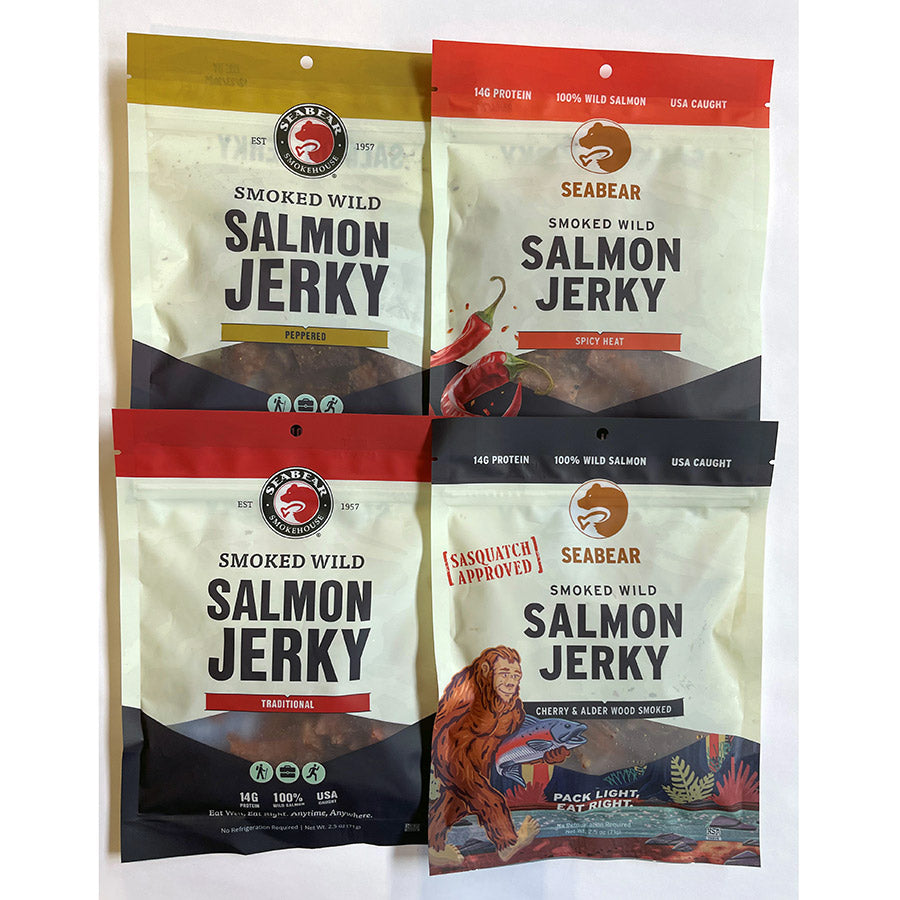 SeaBear Smoked Wild King Salmon Jerky Tasting Set | Made In Washington