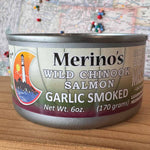 Merino's Seafood Market Tins Garlic Smoked Salmon | Made In Washington | Naturally Tinned Local Seafoods