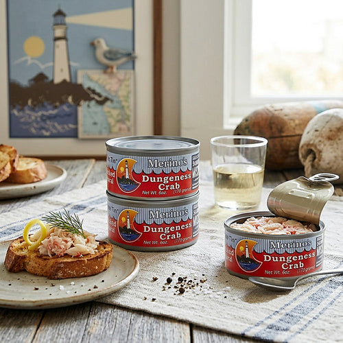 Merino's Seafood Market Tinned PNW Dungeness Crab | Made In Washington | Shelf-stable Gourmet Seafood From The Northwest