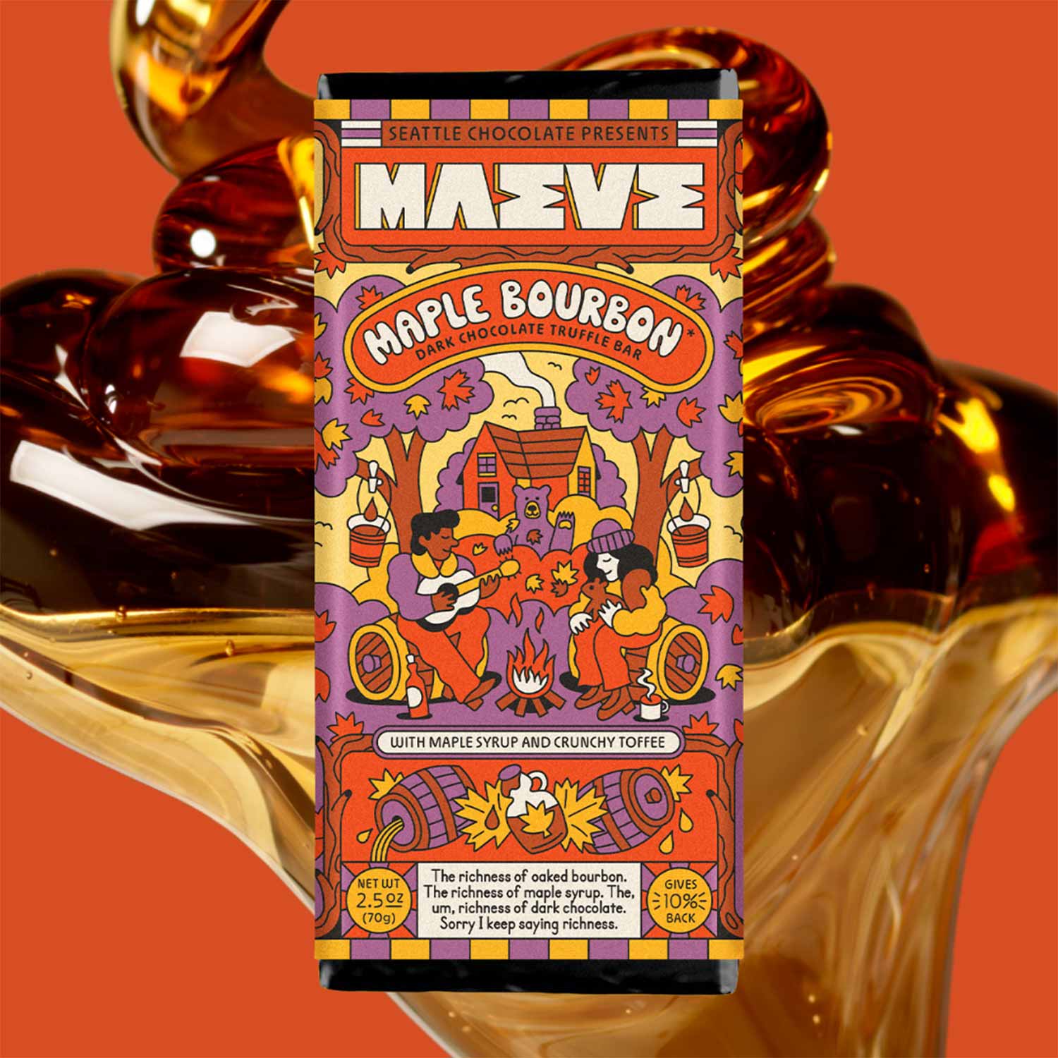 Maeve Maple Bourbon Bar | Made In Washington | Seattle Chocolates