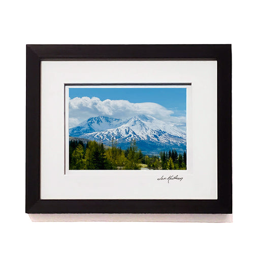 Framed photograph of a mountain landscape with trees and blue sky. | Jax Kaufman Photography | Made In Washington | Wall Art Gifts