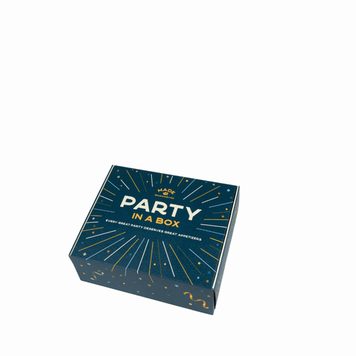 Moving image of the gift box Deluxe Part In A Box opening to show the products inside and then closing on a white background.