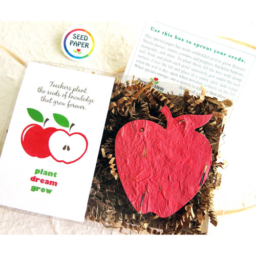 Teacher Appreciation Apple - Plantable Seed Paper Gift Box