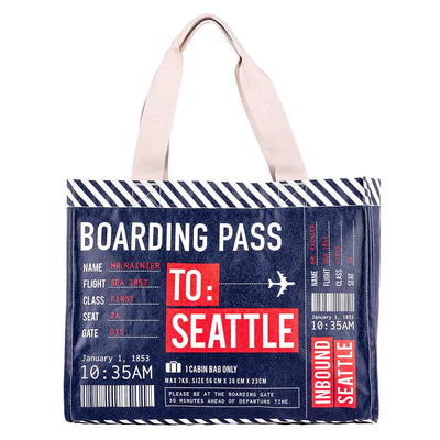 Seattle Boarding Pass Travel Tote