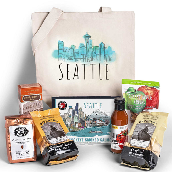 Made In Washington State Gift Baskets | A Trip To Pike Place Market Gift Basket | Seattle Care Package | Treats From The PNW