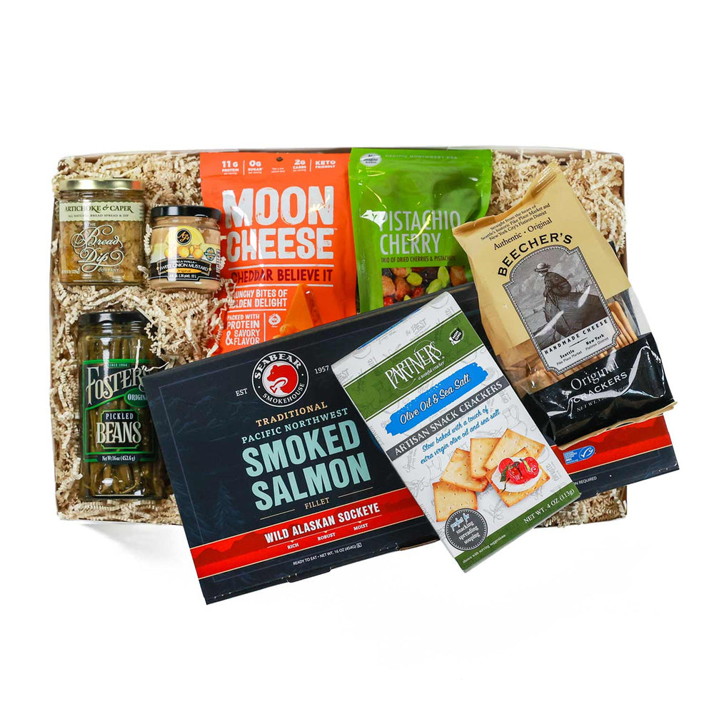 Smoked Salmon Charcuterie Box | Made In Washington | Local Foodie Grazing Box | Shelf-Stable PNW Gifts