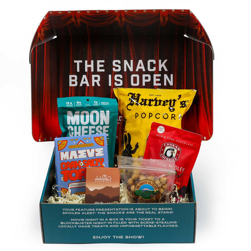 Made In Washington Gift Baskets | Movie Night In A Box | Snack Bar Gift For Movie Lovers | Binge Worthy Snacks
