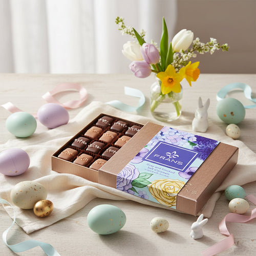Fran's Chocolate Gray & Smoked Caramels Spring Box | Made In Washington