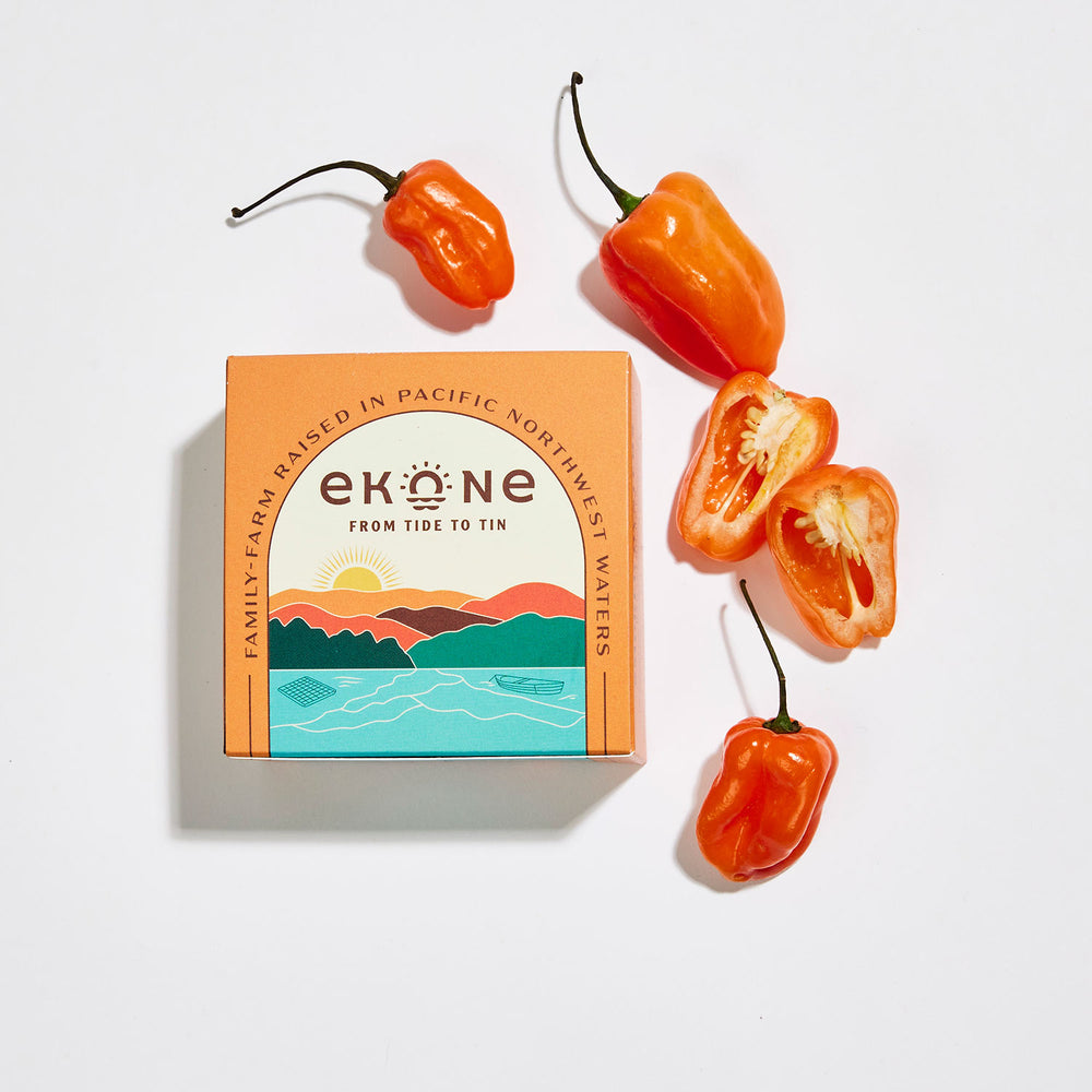 Ekone Oyster Company Habanero Smoked Oysters | Made In Washington | Canned Seafood