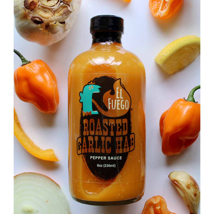 
            
                Load image into Gallery viewer, El Fuego Pepper Sauce Roasted Garlic Habanero | Made In Washington | Food Gifts
            
        