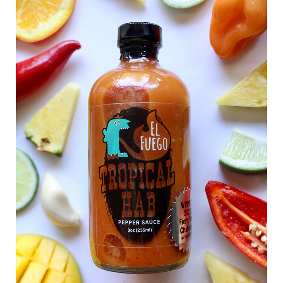 
            
                Load image into Gallery viewer, El Fuego Pepper Sauce Tropical Habanero | Made In Washington | Food Gifts | Gourmet Hot Sauces
            
        