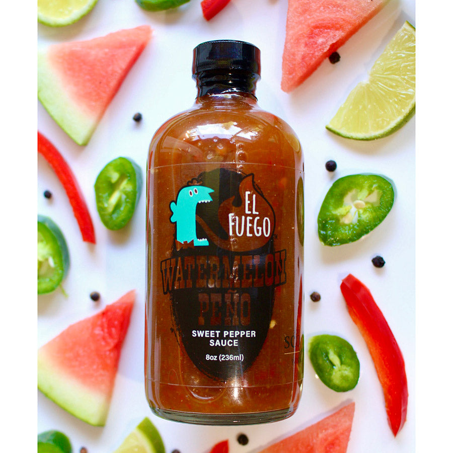 
            
                Load image into Gallery viewer, El Fuego Pepper Sauce Watermelon Peño | Made In Washington | Food Gifts
            
        