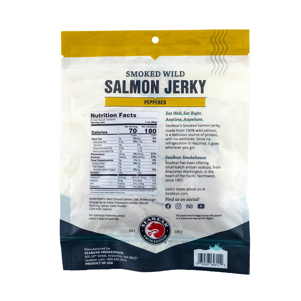 
            
                Load image into Gallery viewer, SeaBear Peppered King Salmon Jerky | Made In Washington | Snacks
            
        