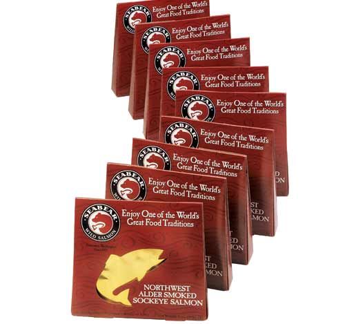 SeaBear Smoked Wild Sockeye Salmon 9 pack | Made in Washington Gifts | Goodie Bag Size