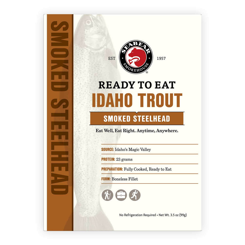 
            
                Load image into Gallery viewer, SeaBear Smokehouse Ready To Eat Smoked Idaho Trout | Made In Washington | Take Anywhere Pouches
            
        
