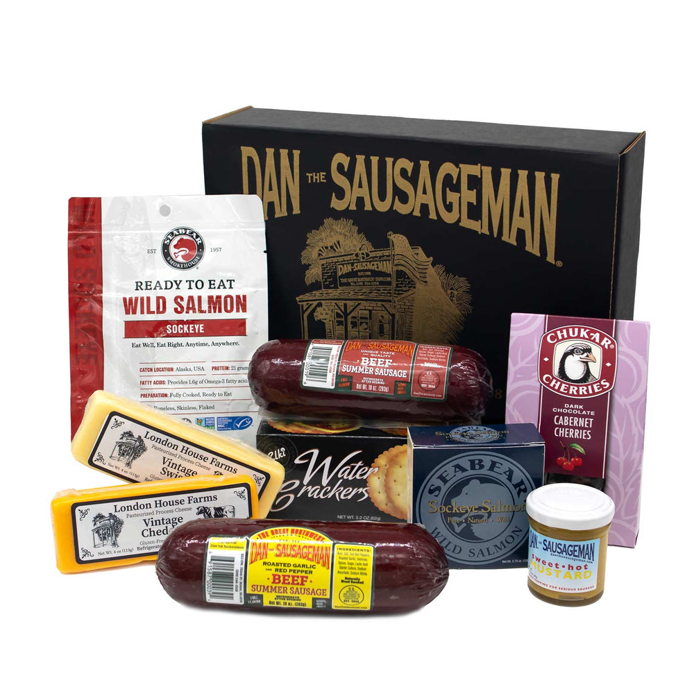 
            
                Load image into Gallery viewer, Made In Washington State Gift Baskets | Dan The Sausageman Gift Box
            
        