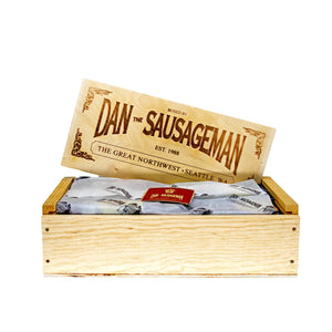 
            
                Load image into Gallery viewer, Made In Washington State Gift Baskets | Dan The Sausageman Wood Crate
            
        