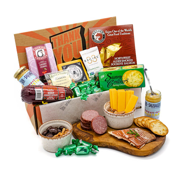 Made In Washington State Gift Baskets | Dan The Sausageman Thank You Gift Box