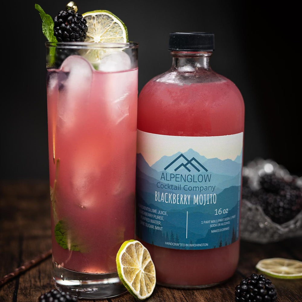 Alpenglow Blackberry Mojito Drink Mixer | Made In Washington | Locally Made Cocktail Mixers