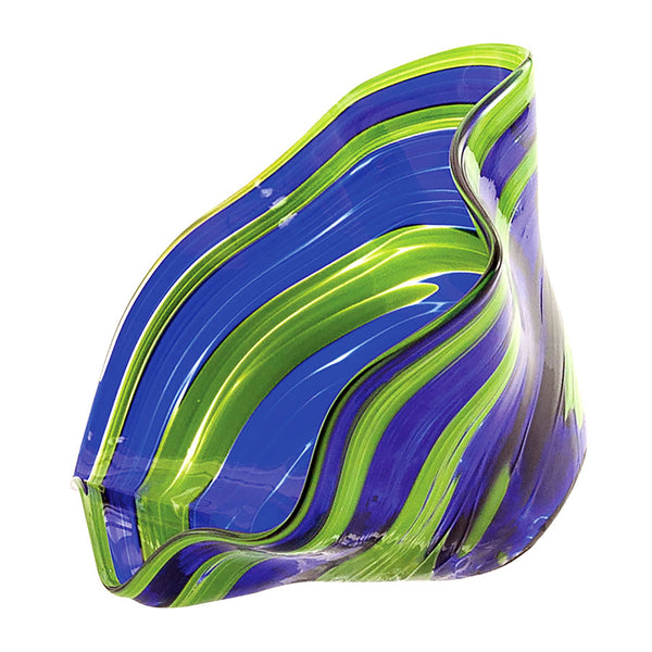 Bergdala Glassworks Freeform Handblown Oblong Bowl Deep newest Blue