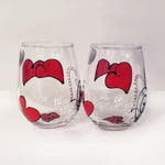Fiala Design Works Stemless Wine Glasses Hearts | Made In Washington