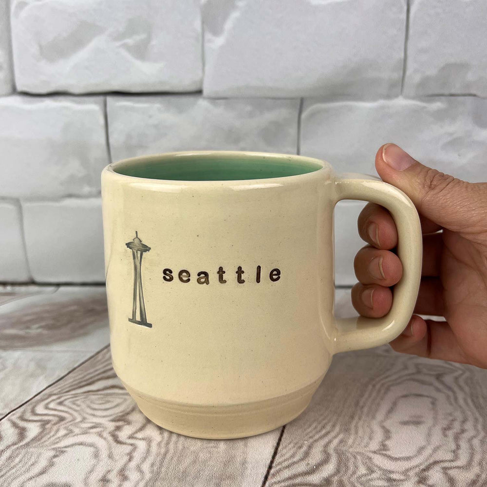 Fern Street Pottery City Mugs Seattle Space Needle Mug | Made In Washington | Coffee Mugs | Locally Made Tea Mugs