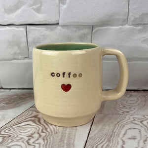 
            
                Load image into Gallery viewer, Fern Street Pottery Coffee Heart Mug | Made In Washington | Local Mugs | Hand Thrown Pottery Mugs | Locally Made Clay Coffee Mugs
            
        