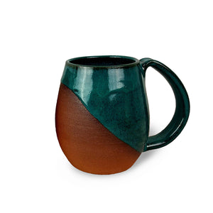 
            
                Load image into Gallery viewer, Fern Street Pottery Angle Dipped Teal Mug | Made In Washington | Local Mugs
            
        